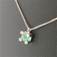 Collana Vidali Gioielli Donna in Oro bianco Smeraldo COOR-12-34 - COOR-12-34